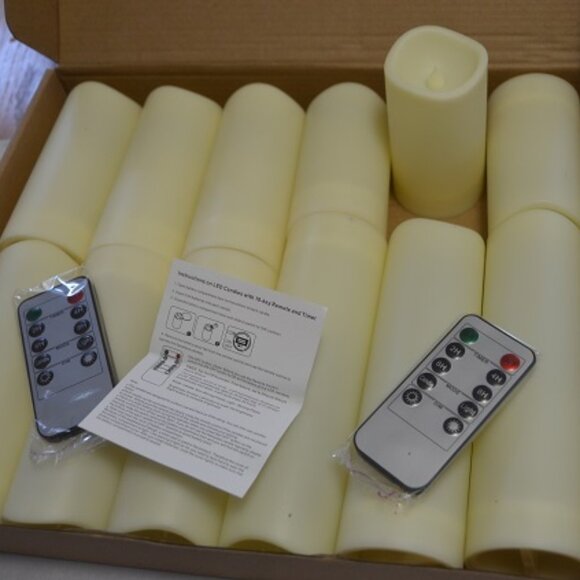 CANDLE SET  12 Pc  Waterproof  Two remotes - Picture 2 of 5